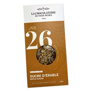 Tablette de chocolat au lait #26 – Sucre d’érable