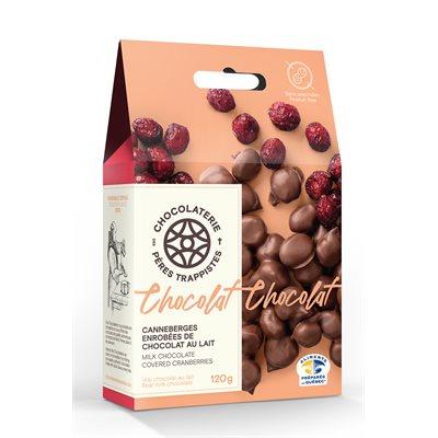 Chocolaterie des Pères Trappistes - Cranberries Covered Milk Chocolate 120g